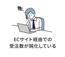 ECサイト経由での受注数が鈍化している