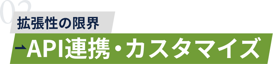 拡張性の限界→API連携・カスタマイズ